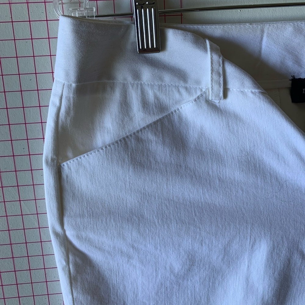 🆕 LARRY LEVINE White Pants Barrel Carrot Tapered Leg Cropped 2 Ankle Cotton 10 - Picture 3 of 8